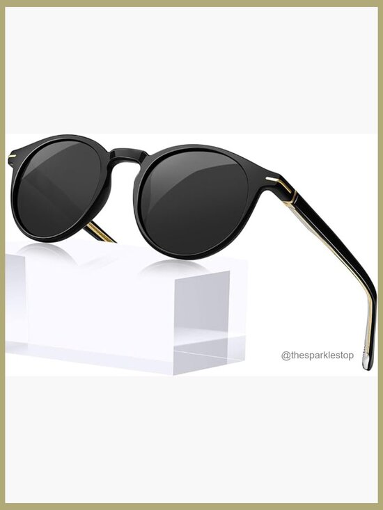 TR90 Frame Acetate Temples Polarized Sunglasses Retro Round display picture 3